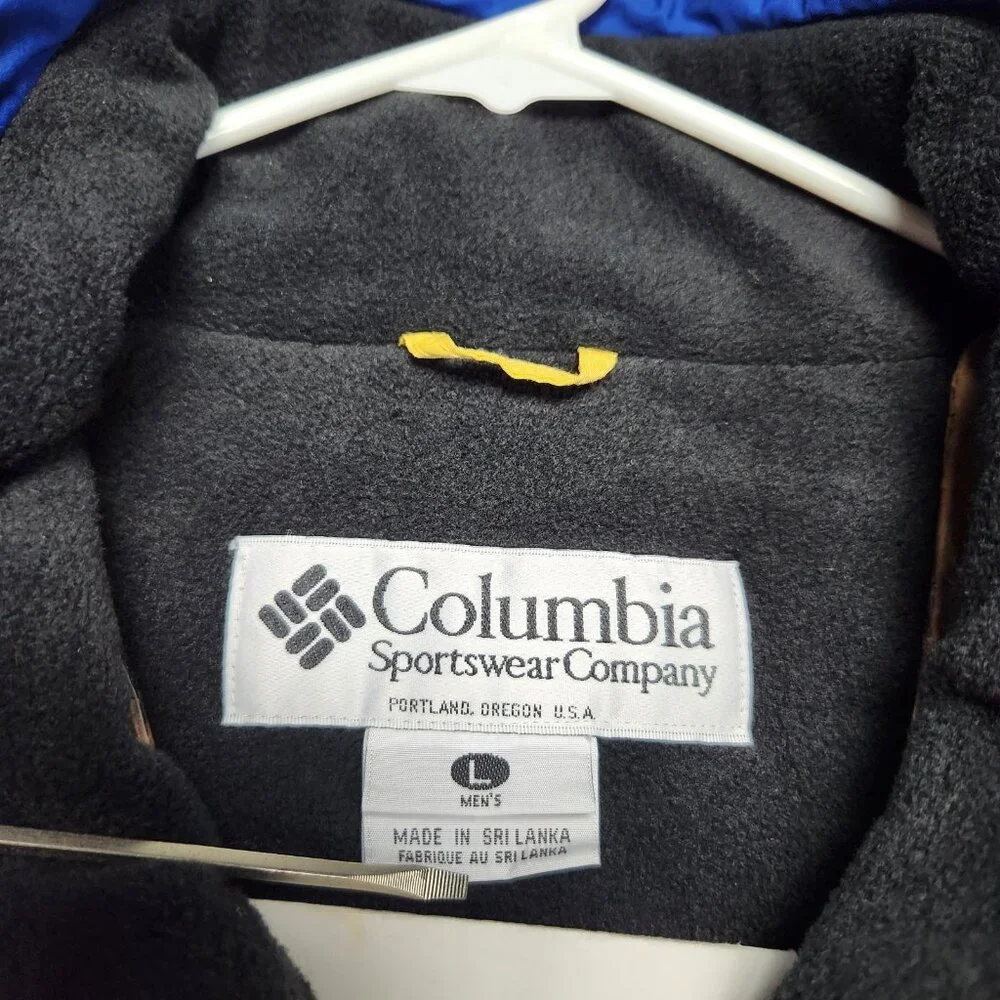 VTG Columbia Mens‎ Jacket size Large Yellow Zip Up Front Insulated Fleece Lined